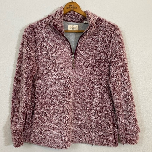 Original Weatherproof Vintage Pink Teddy jacket quarter zip pullover size Small - Picture 1 of 7